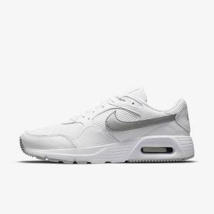 White / Platinum / Metal Platinum Nike Air Max SC Women's Sneakers | NK245LKP