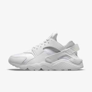 White / Platinum Nike Air Huarache Men's Sneakers | NK473UON