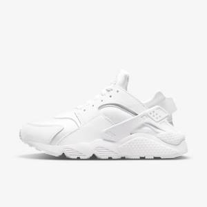 White / Platinum Nike Air Huarache Women's Sneakers | NK153QXY