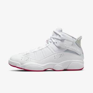 White / Platinum Nike Jordan 6 Rings Men's Sneakers | NK974OCZ