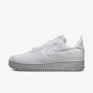 White / Platinum / White Nike Air Force 1 Crater Flyknit Next Nature Men's Sneakers | NK380KPZ