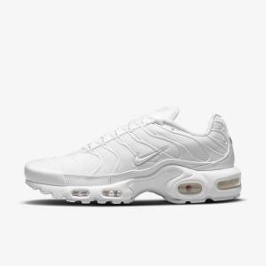 White / Platinum / White Nike Air Max Plus Women's Sneakers | NK937GNA