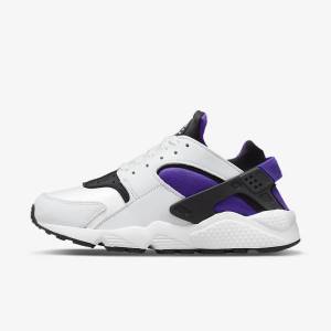 White / Purple / Black Nike Air Huarache Women's Sneakers | NK890EGA