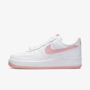 White / Red Nike Air Force 1 07 Women's Sneakers | NK207UJR