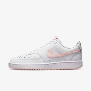 White / Red Nike Court Vision LO Women's Sneakers | NK590FKD