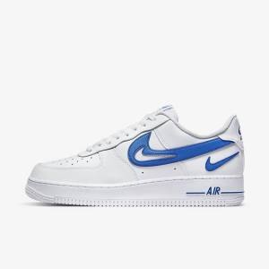 White / Royal Nike Air Force 1 07 Men's Sneakers | NK739SNQ