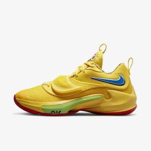 Yellow / White / Red / Black Nike Zoom Freak 3 Women's Basketball Shoes | NK248OAE